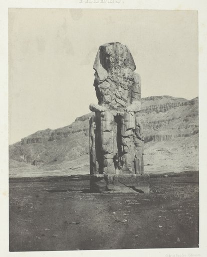 Gournah, Colosse Monolithe d'Aménôpht III; Thèbes, plate 56 from the album "Egypte, Nubie, Palestine et Syrie" (1852)