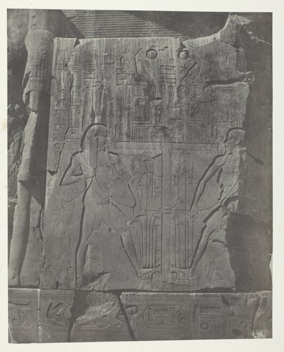 Gournah, Sculptures du Trône des Colosses; Thèbes, plate 57 from the album "Egypte, Nubie, Palestine et Syrie" (1852)