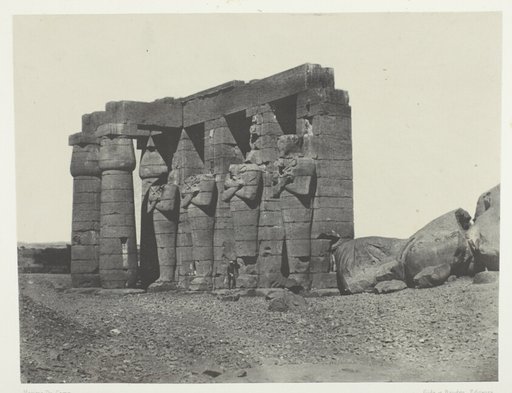 Gournah, Pérystyle du Tombeau d'Osymandias (Ramesseum Occidental); Thèbes, plate 59 from the album "Egypte, Nubie, Palestine et Syrie" (1852)