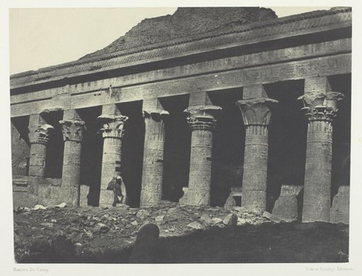 Grand Temple d'Isis à Philoe, Galerie Orientale; Nubie, plate 73 from the album "Egypte, Nubie, Palestine et Syrie" (1852)