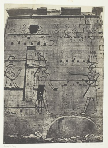 Grand Temple d'Isis à Philoe, Second Pylône; Nubie, plate 74 from the album "Egypte, Nubie, Palestine et Syrie" (1852)
