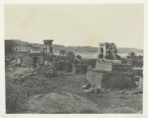 Village et Temple de l'Ile de Béghé, à l'Ouest de Philoe; Nubie, plate 81 from the album "Egypte, Nubie, Palestine et Syrie" (1852)