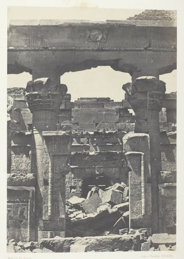 Kalabscheh, Porte du Pronaos; Nubie, plate 90 from the album "Egypte, Nubie, Palestine et Syrie" (1852)