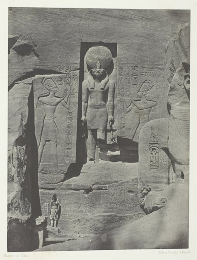 Ibsamboul, Sculptures de l'Entrée du Spéos de Phrè, Nubie, plate 105 from the album "Egypte, Nubie, Palestine et Syrie" (1852)