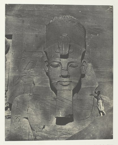 Ibsamboul, Colosse Médial (Enfoui) du Spéos de Phrè Nubie, Palestine et Syrie, plate 106 from the album "Egypte, Nubie, Palestine et Syrie" (1852)
