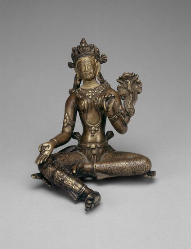 Goddess Green Tara Seated with Hand in Gesture of Gift Giving (Varadamudra)