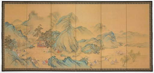 The Gathering at the Orchid Pavilion (front); Geese among Reeds (back)