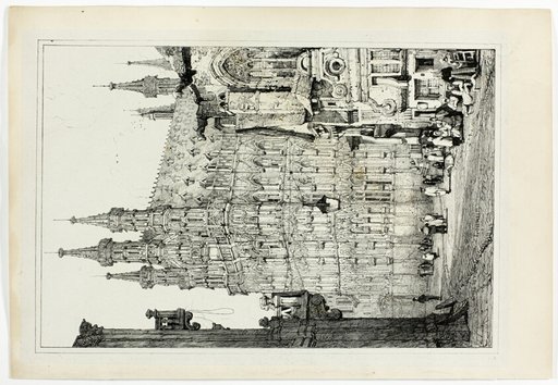 Hotel de Ville, Louvain, from Facsimiles of Sketches made in Flanders and Germany