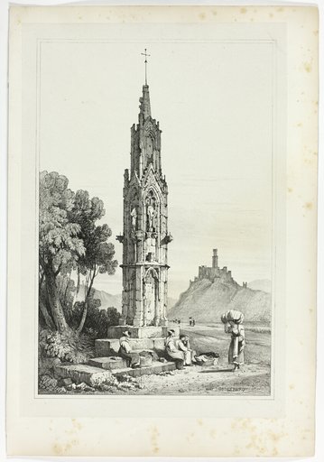 Near Godesberg, from Facsimiles of Sketches made in Flanders and Germany