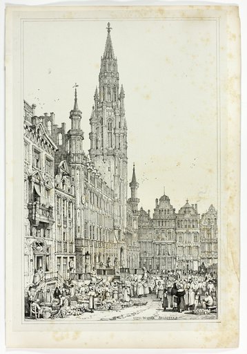 Hotel de Ville, Brussells, from Facsimiles of Sketches made in Flanders and Germany