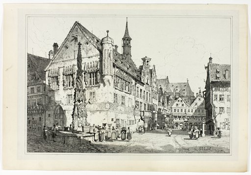 Rath Haus, Ulm, from Facsimiles of Sketches made in Flanders and Germany