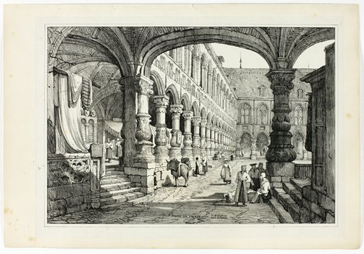 Palais du Prince, Liege, from Facsimiles of Sketches made in Flanders and Germany