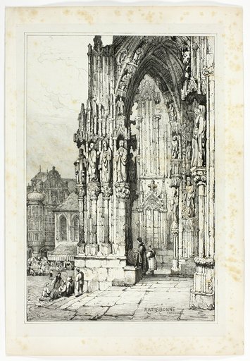 Ratisbonne Cathedral, from Facsimiles of Sketches made in Flanders and Germany