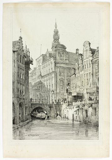 Hotel de Ville, Utrecht, from Facsimiles of Sketches made in Flanders and Germany