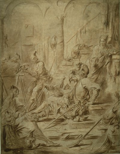 Picaresque Group with a Monkey and a Magpie
