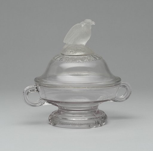 "Old Abe/Frosted Eagle" covered footed dish