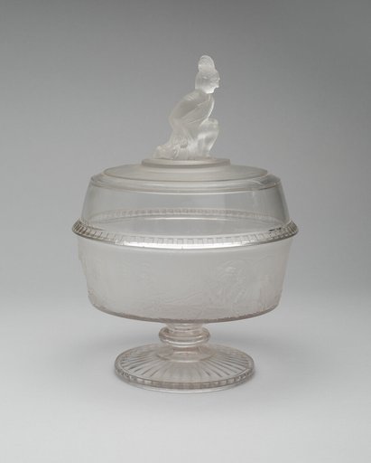 "Westward Ho!/Pioneer" pattern covered footed compote