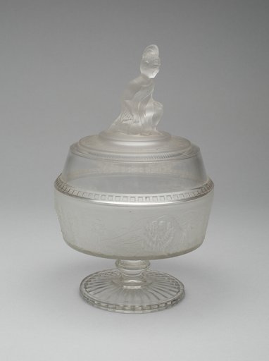 "Westward Ho!/Pioneer" pattern covered footed compote
