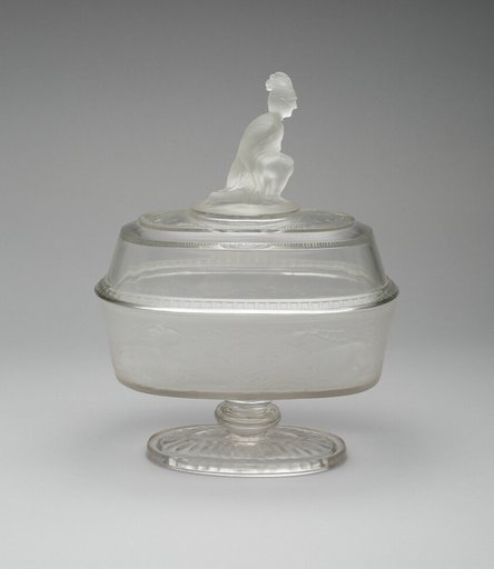 "Westward Ho!/Pioneer" pattern covered compote