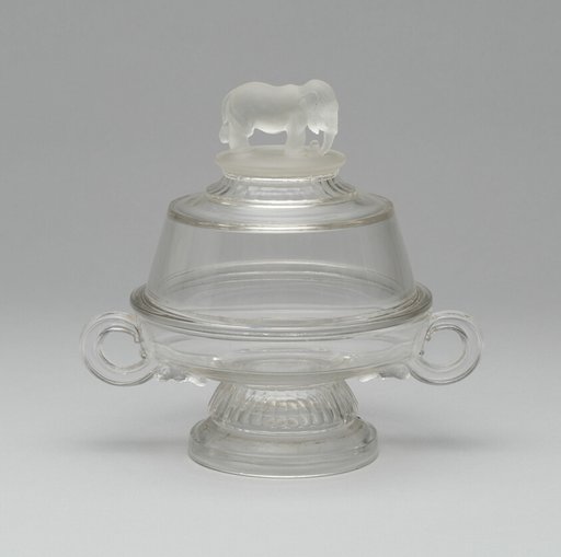 "Jumbo"/Elephant pattern covered butter dish