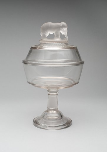 "Jumbo"/Elephant pattern covered compote on pedestal