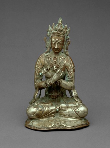 Vajradhara Buddha Seated Holding a Thunderbolt (Vajra) and Bell (Ghanta)