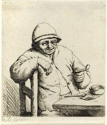 Smoker Leaning on the Back of a Chair