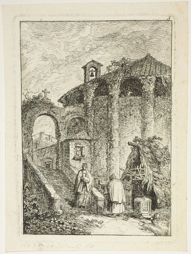 Ancient Temple, plate five from Les Soirées de Rome