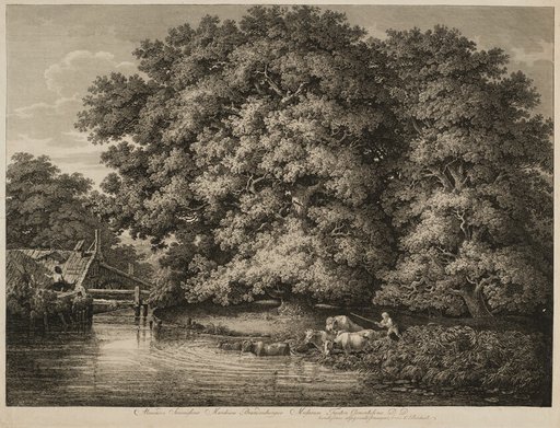 A Farmer Driving his Cattle into the Water