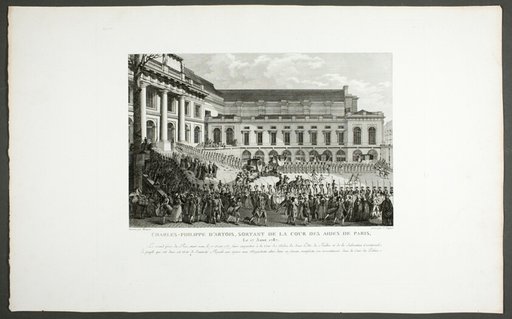 Charles-Philippe d'Artois Leaving for the Cour des Aides, Paris, from the series Tableaux historiques de la Révolution française