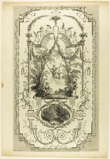 La Balanceuse, plate 98 from "L'Oeuvre d'Antoine Watteau"