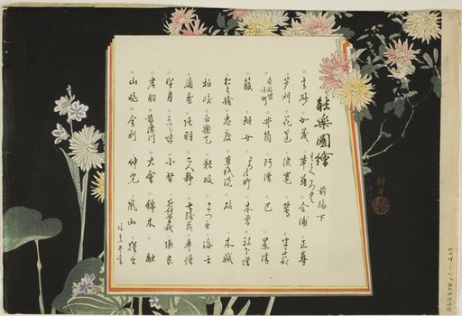 Index Page, prints .51-.100 (Vol.1), from the series "Pictures of No Performances (Nogaku Zue)"