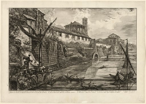 View of the ancient structure built by Tarquinius Superbus called the Bel Lido, and like others, built by Marcus Agrippa in the time of Augustus when he cleaned all of the sewers leading to the Tiber, from Views of Rome