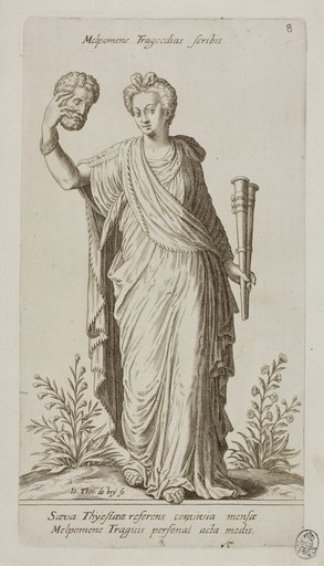 Melpomene, Muse of Tragedy, plate 8 from Parnassus Biceps