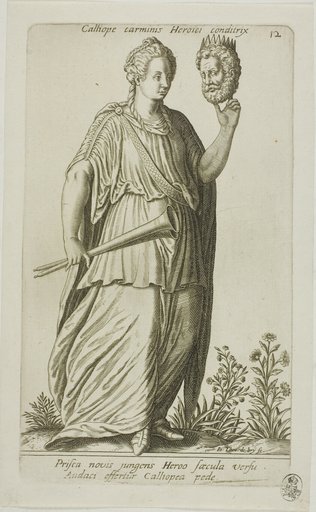 Calliope, Muse of Epic Poetry, plate 12 from Parnassus Biceps