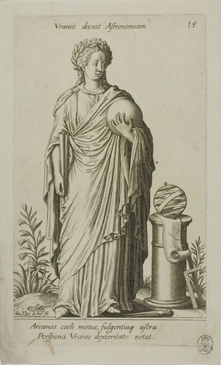 Urania, Muse of Astronomy, plate 15 from Parnassus Biceps