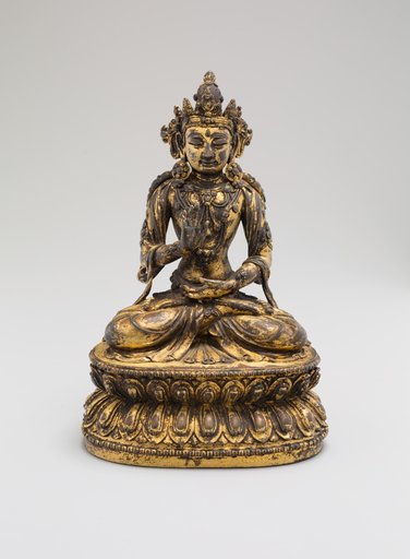 One of the Five Celestial Buddhas, Seated with Hands in Gestures of Meditation (Dhyanamudra) and Reassurance (Abhaymudra)