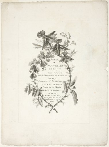 Cover for Collection of New Flowers of Taste for the Manufacture of Persian Cloth, Invented and Drawn by Jean Pillement