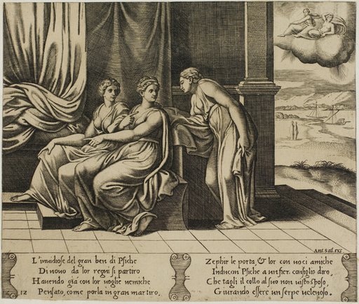 Psyche's Sisters...Persuade Her that a Serpent is Sleeping with Her