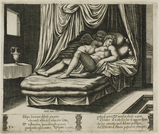 Cupid and Psyche Together in the Nuptial Bed