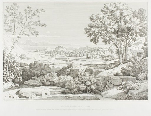View from the Banks of the Illisós: Mountains of the Argolid, Temple of Olympic Jupiter, the Acropolis, Palace of King Corydalus, Village of Ambelo'kypos, Mount Anchesmos, Forest of Olives and the River Illisós