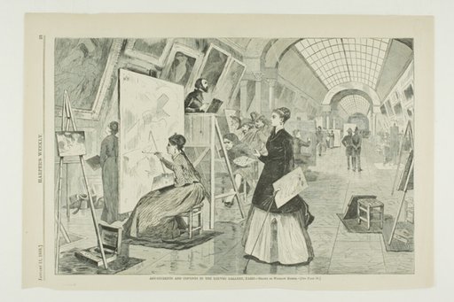 Art Students and Copyists in the Louvre Gallery, Paris