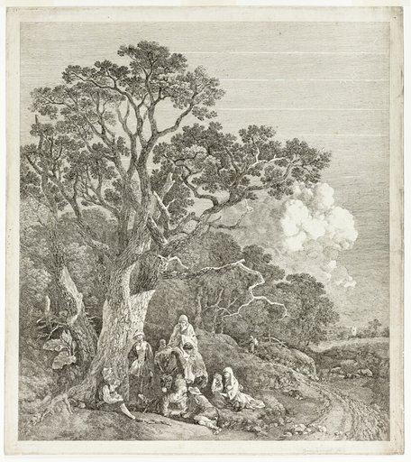 Wooded Landscape with Gypsies Gathered Round a Fire