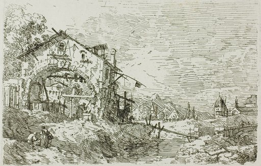 Landscape with a Woman at a Well, from Vedute