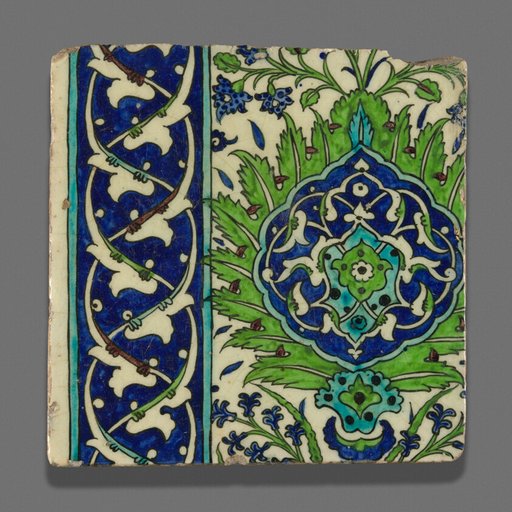 Tile with Floral Design