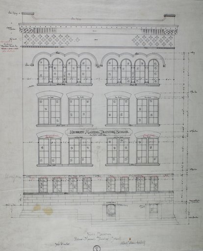 Hebrew Manual Training School, Chicago, Illinois, Front Elevation
