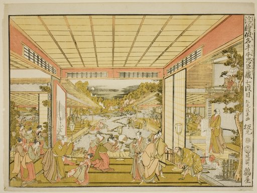 Act VII (Shichidanme), from the series "Perspective Pictures of the Storehouse of Loyal Retainers (Uki-e kanadehon Chushingura)"