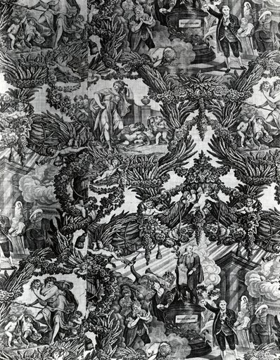 Garrick and Shakespeare with Tragedy and Comedy (Furnishing Fabric)