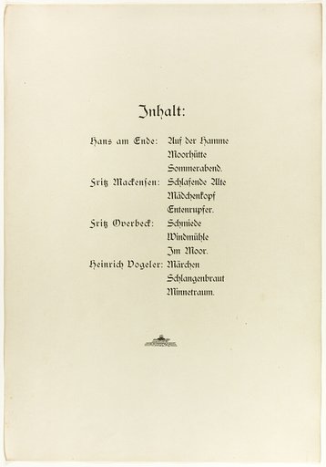 Portfolio, title page and colophon for Vom Weyerberg