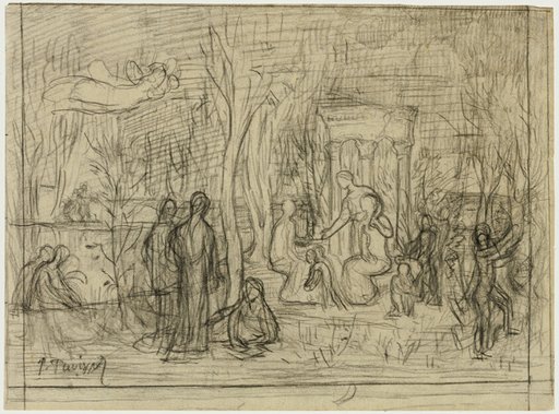 Compositional study for The Sacred Grove, Beloved of the Arts and the Muses
